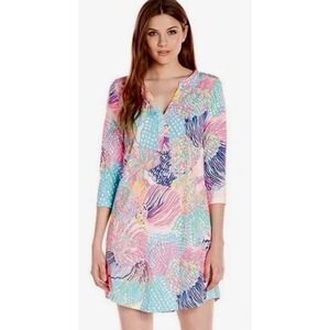 Lilly Pulitzer Roar of the‎ Seas Ali v-neck 3/4 sleeve dress in cotton size S